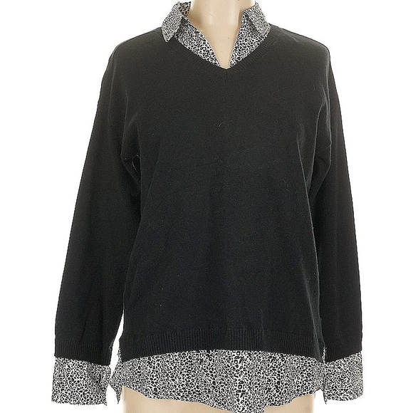 Adrianna Papell Black and White Sweater Top - Picture 1 of 4